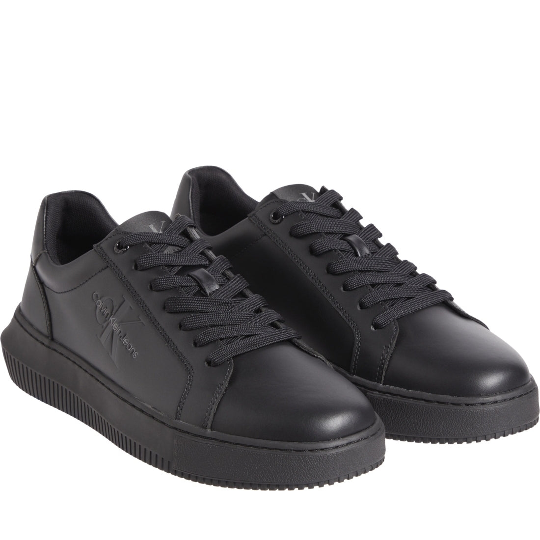 Calvin Klein Jeans mens triple black chunky cupsole mono sport shoe | Vilbury London