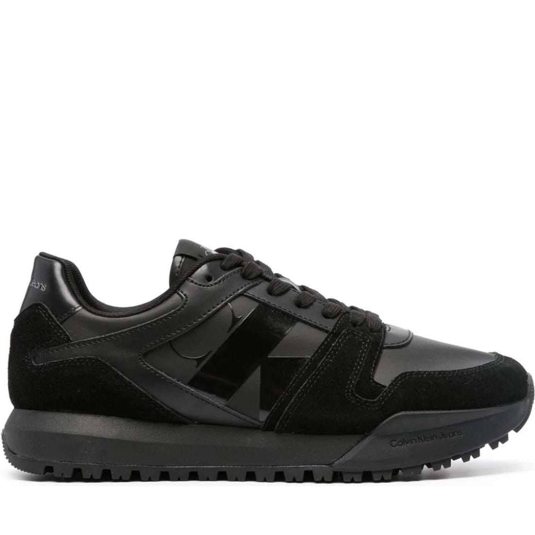 Calvin Klein Jeans mens triple black toothy run low sport shoe | Vilbury London