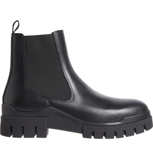 Calvin Klein Jeans mens triple black transp combat chelsea booties | Vilbury London