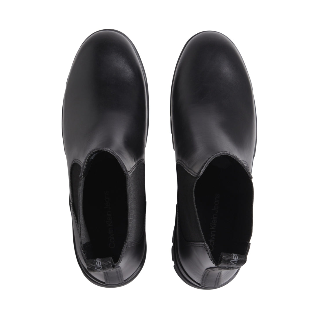 Calvin Klein Jeans mens triple black transp combat chelsea booties | Vilbury London