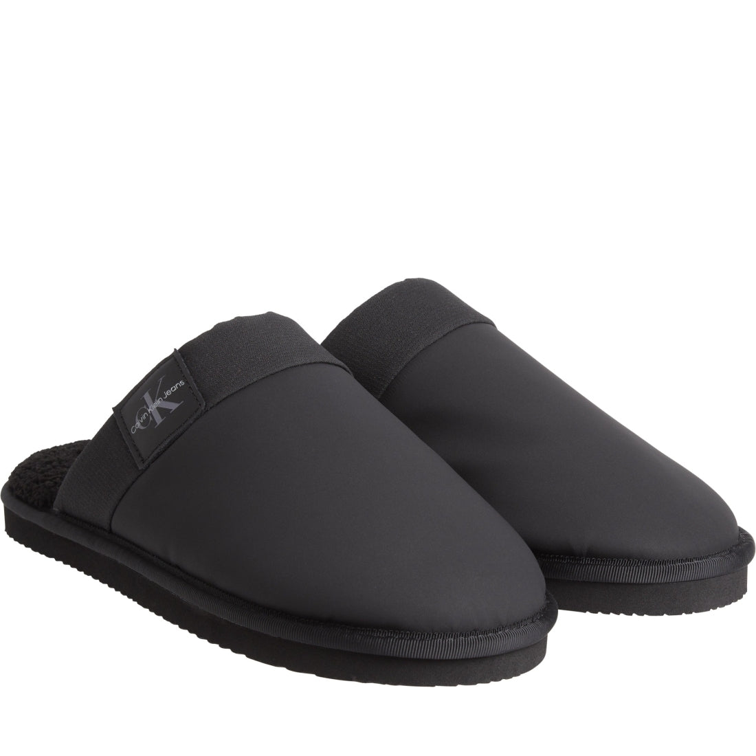 Calvin Klein Jeans mens black, stormfront home clog surfaces indoor slippers | Vilbury London