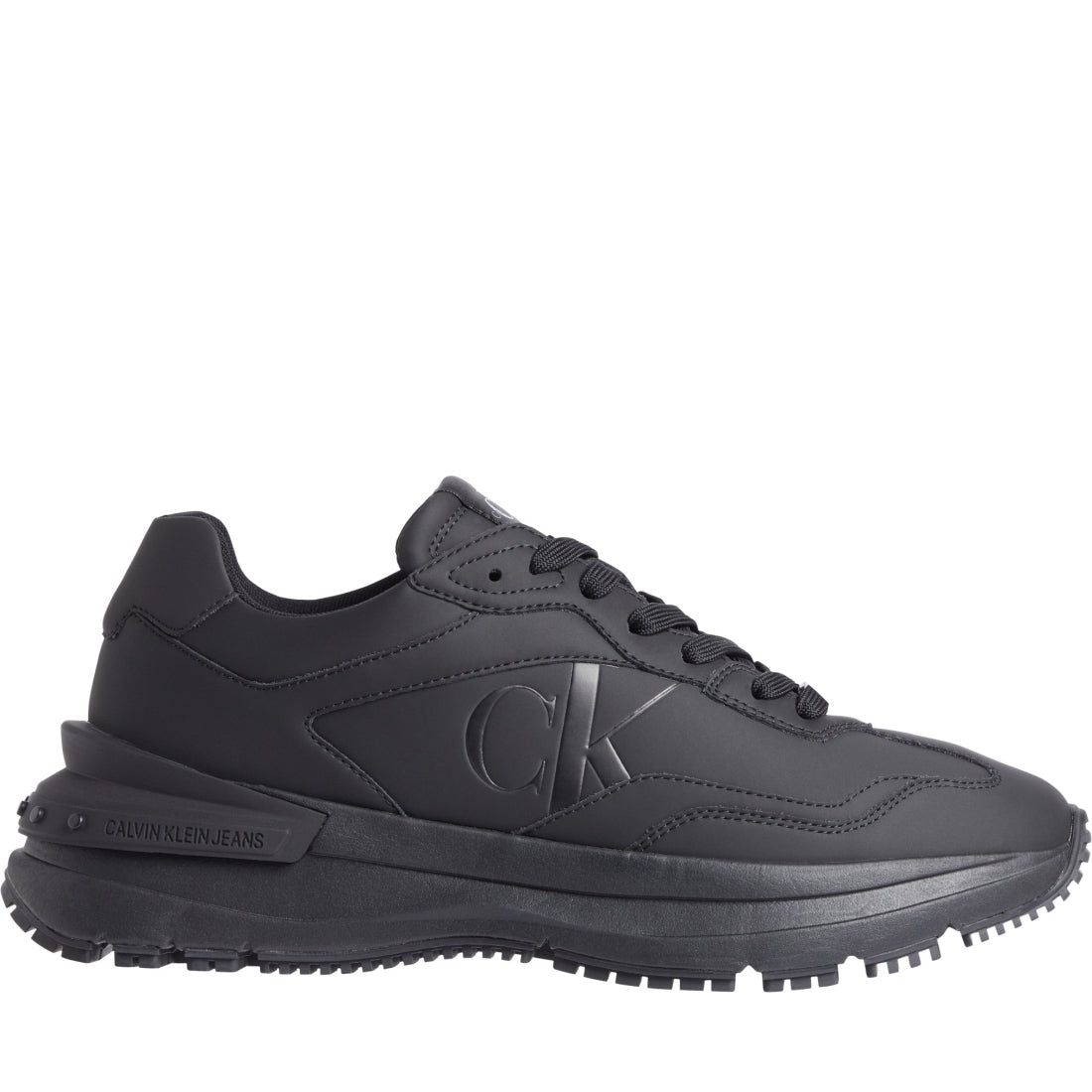 Calvin Klein Jeans mens triple black chunky runner low lace | Vilbury London