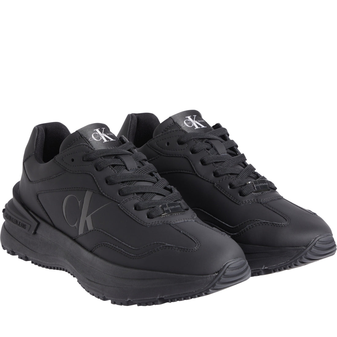 Calvin Klein Jeans mens triple black chunky runner low lace | Vilbury London