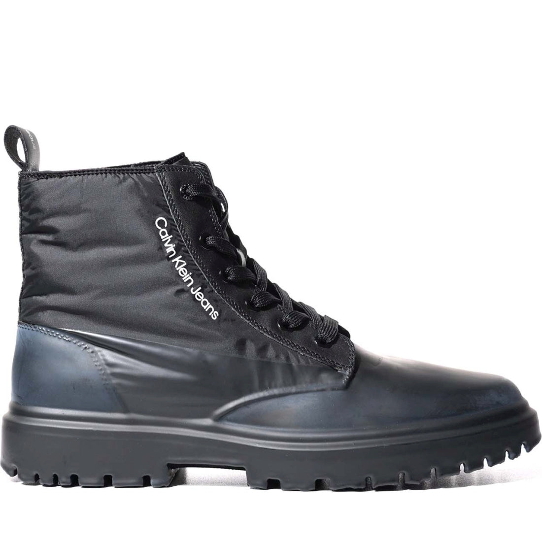 Calvin Klein Jeans mens black, bladip dye eva laceup boot dip | Vilbury London