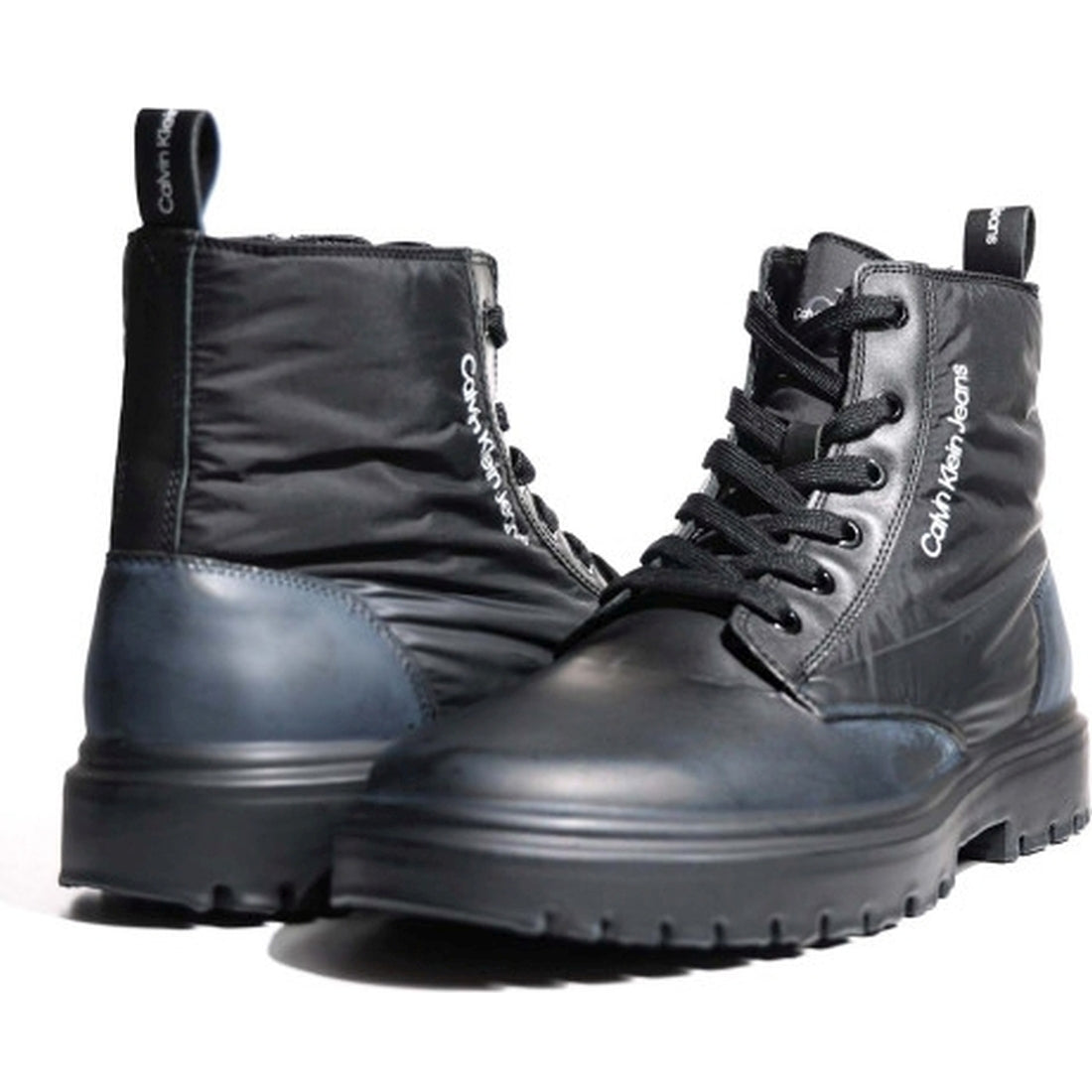 Calvin Klein Jeans mens black, bladip dye eva laceup boot dip | Vilbury London