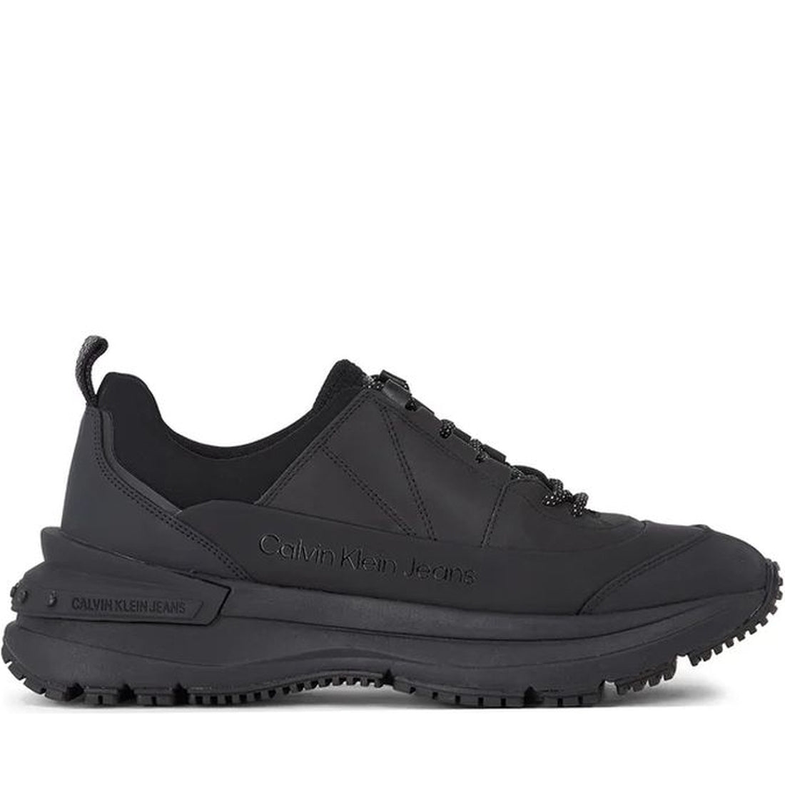 Calvin Klein Jeans mens triple black chunky runner laceup hiking | Vilbury London