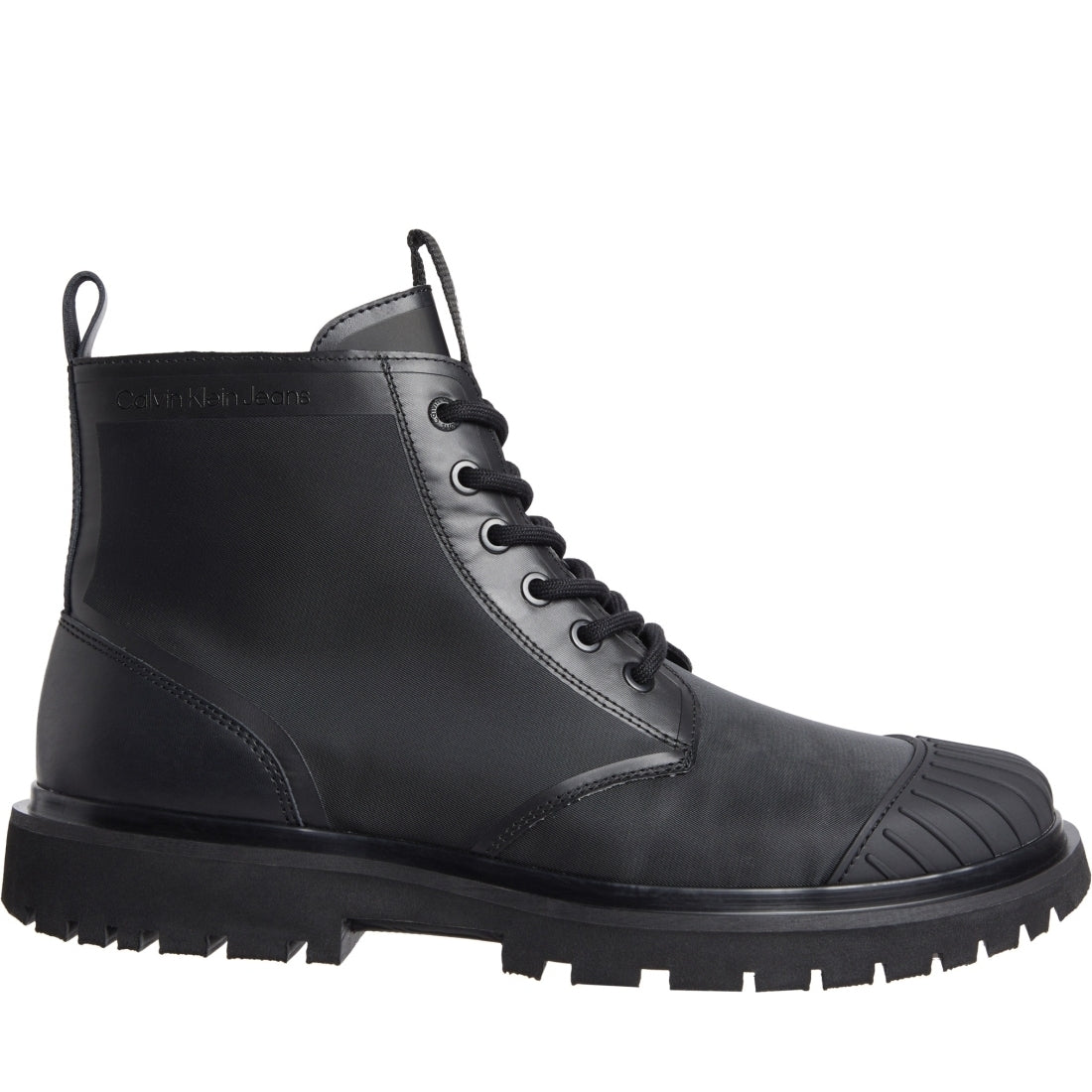 Calvin Klein Jeans mens triple black eva laceup boot mid | Vilbury London