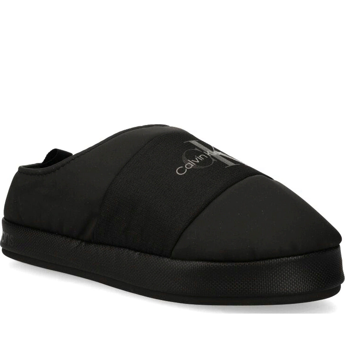 Calvin Klein Jeans mens triple black home slipper mono | Vilbury London