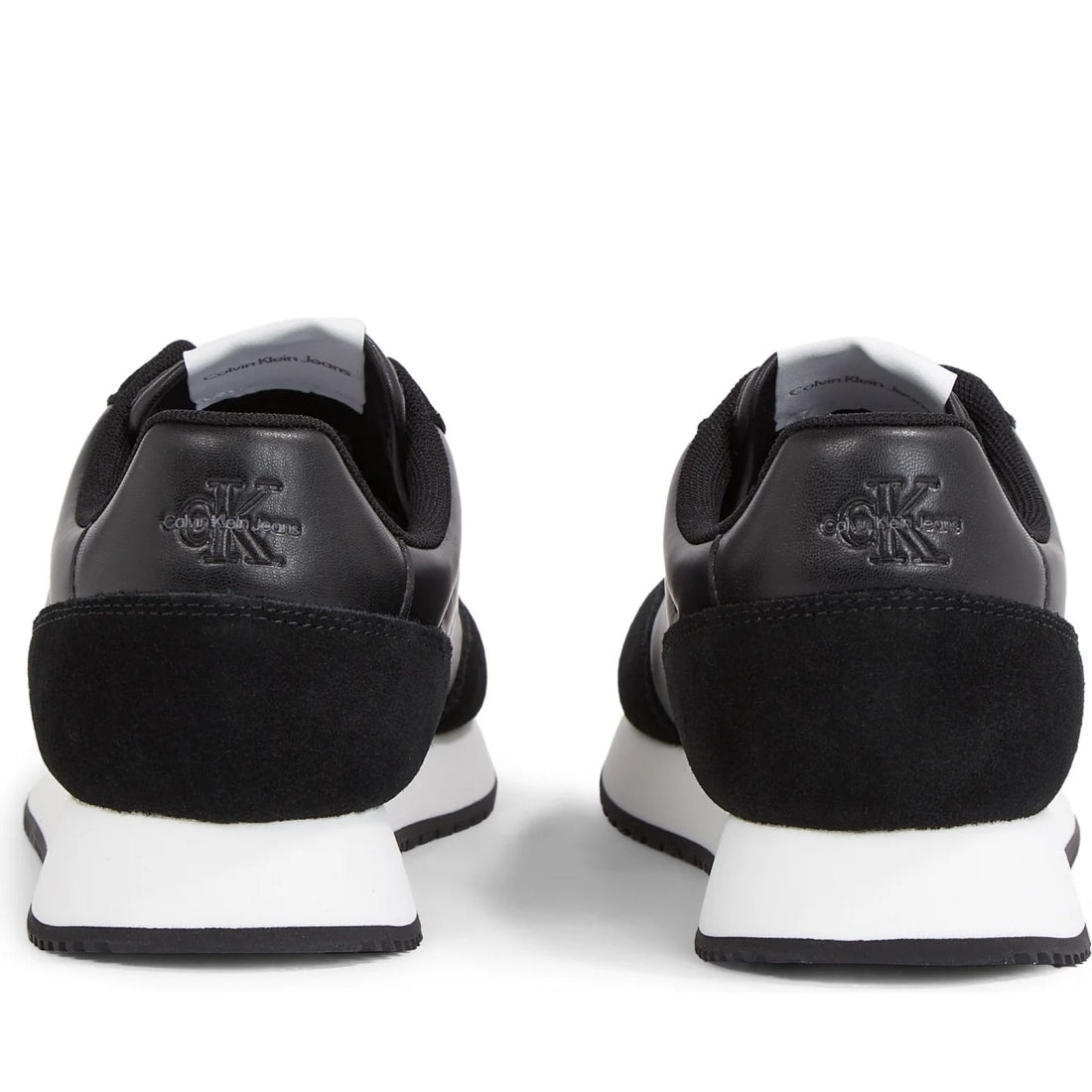 Calvin Klein Jeans womens black, white retro runner low pearl | Vilbury London