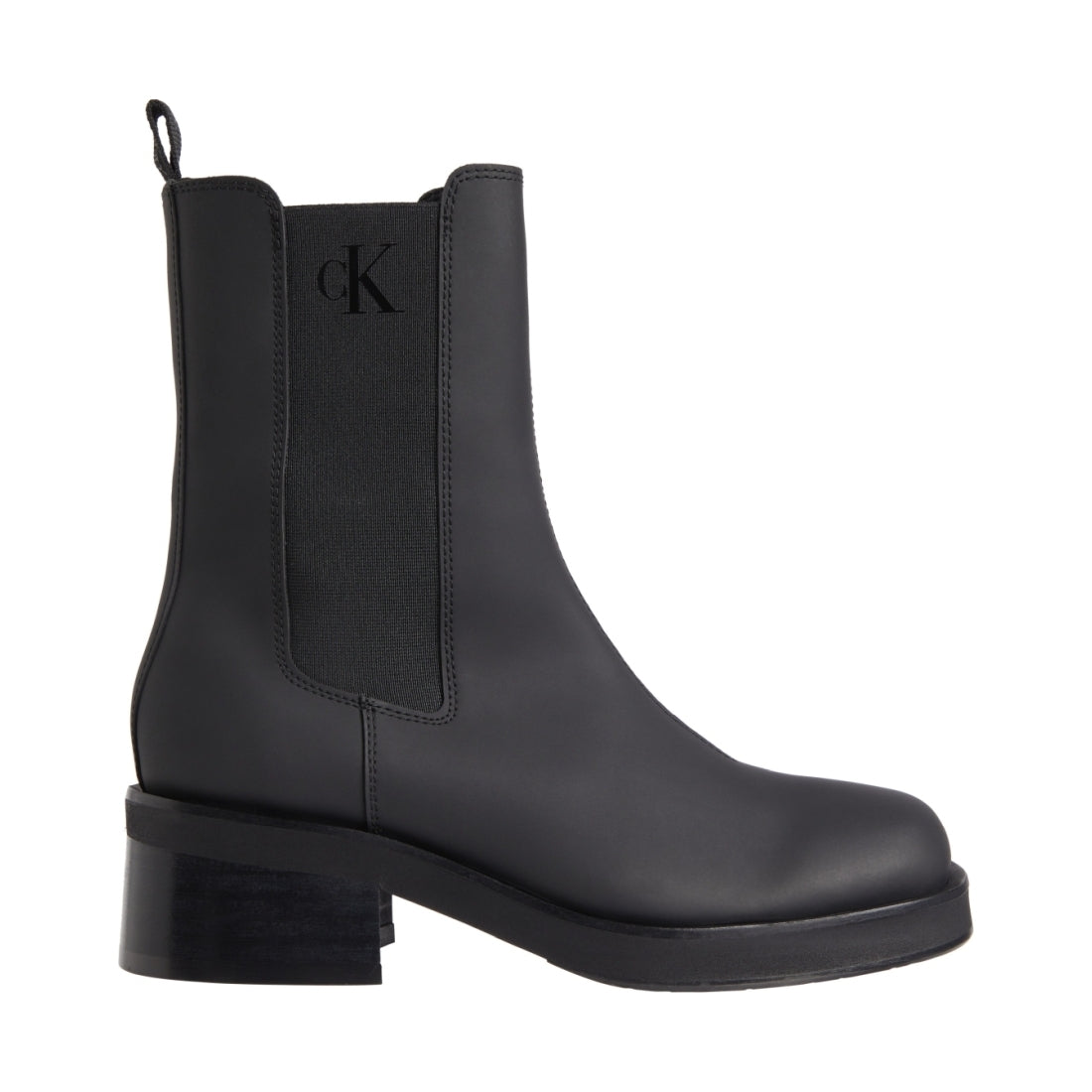 Calvin Klein Jeans womens triple black biker boot chelsea | Vilbury London