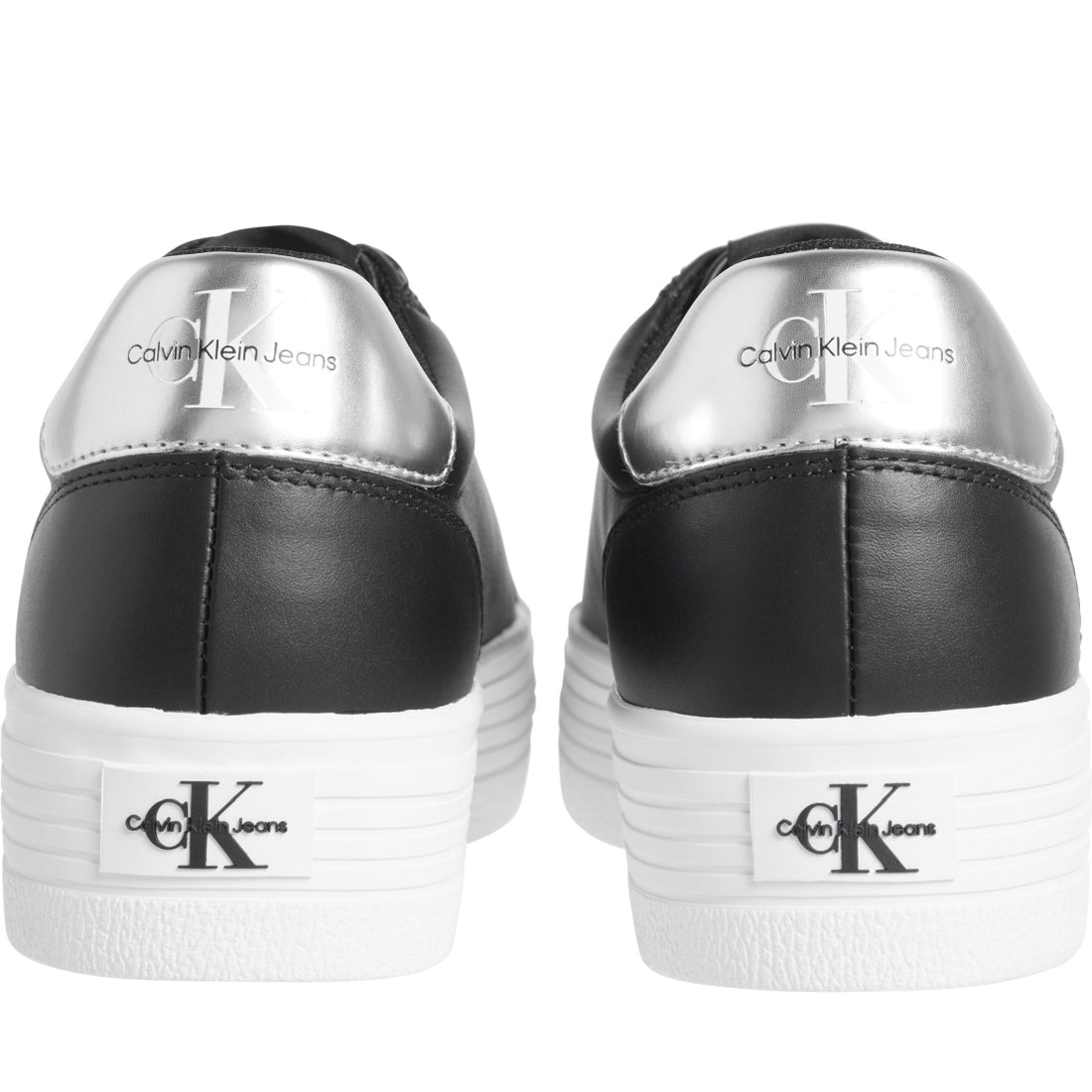 Calvin Klein Jeans womens black, silver vulc flatform sport shoe | Vilbury London