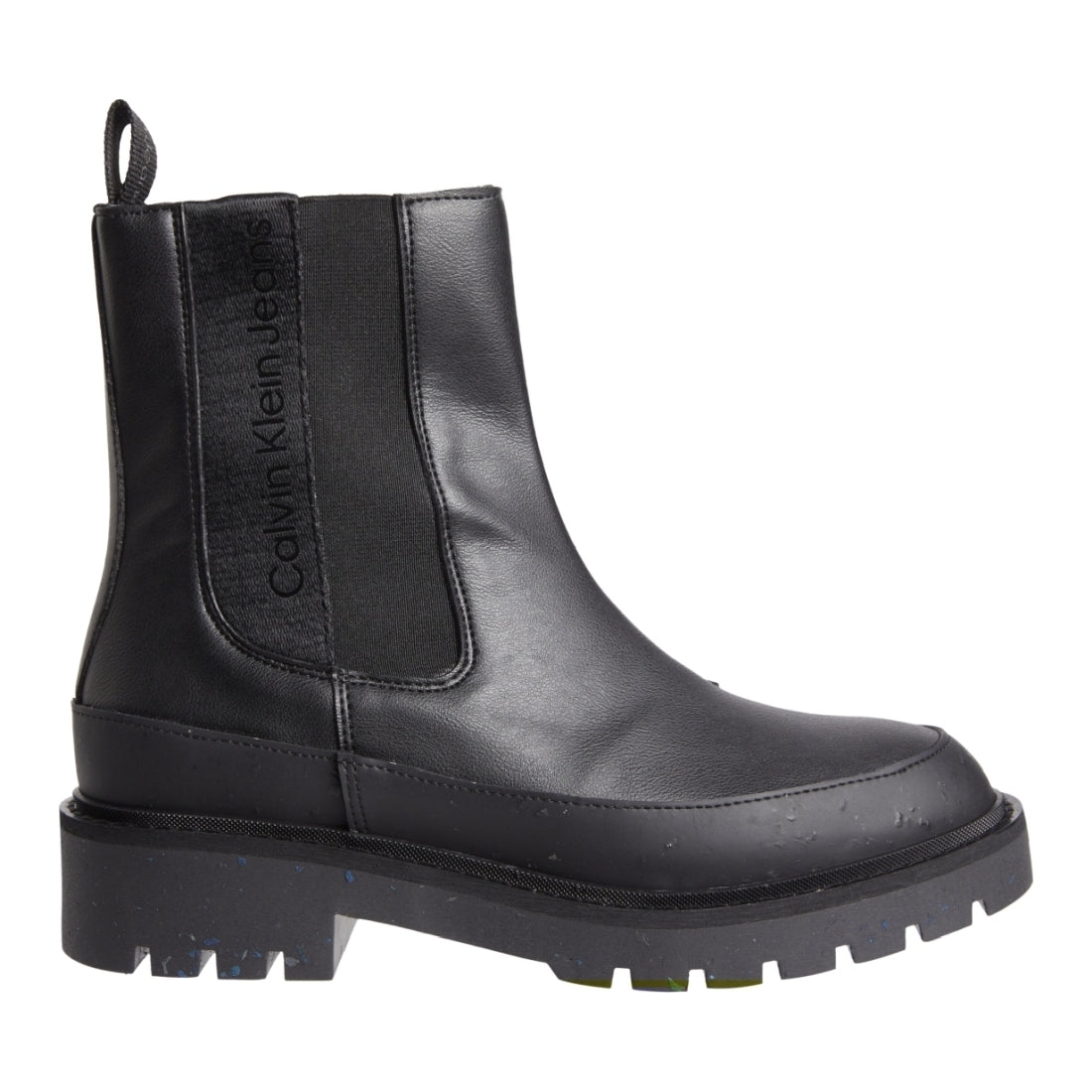 Calvin Klein Jeans womens triple black combat chelsea boot | Vilbury London