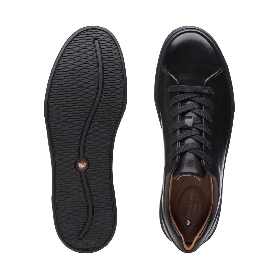 Clarks mens black un costa lace sport shoe | Vilbury London