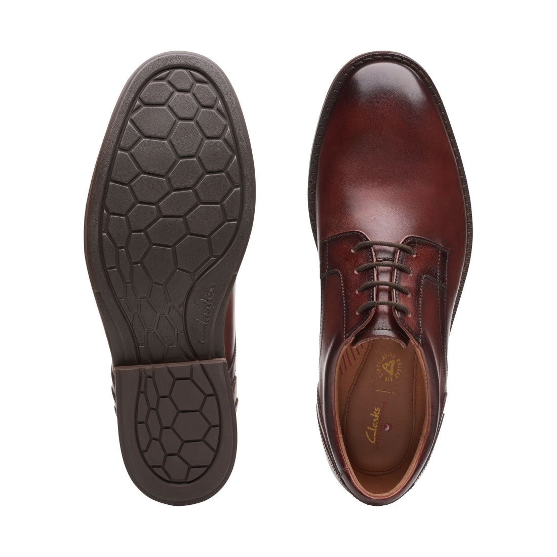 Clarks mens brown un hugh lace formal | Vilbury London