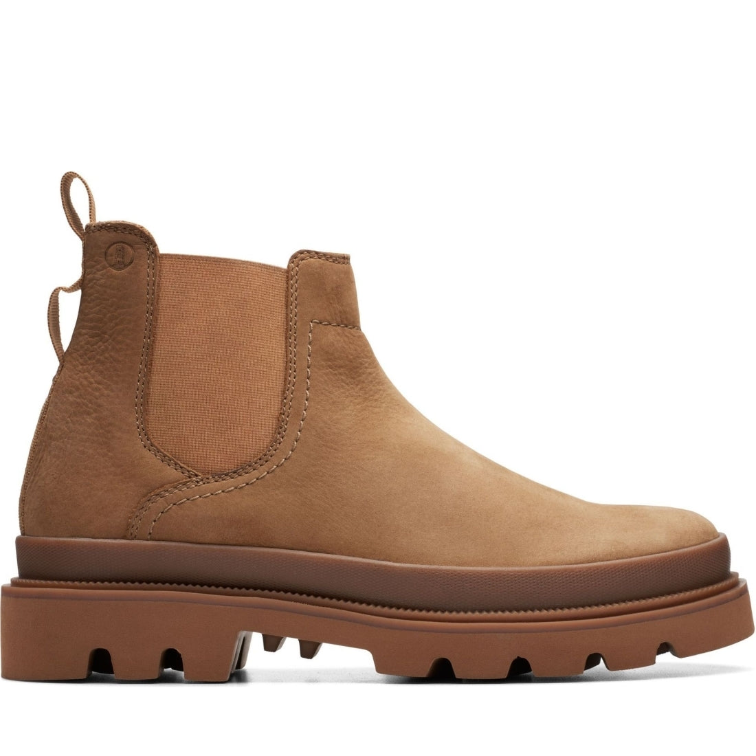 Clarks mens beige badell top booties | Vilbury London