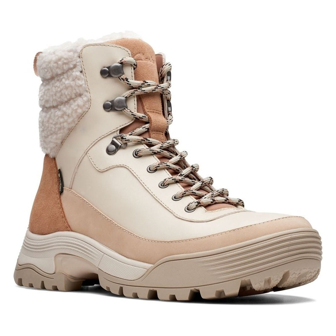 Clarks womens beige atlhiketop gtx booties | Vilbury London