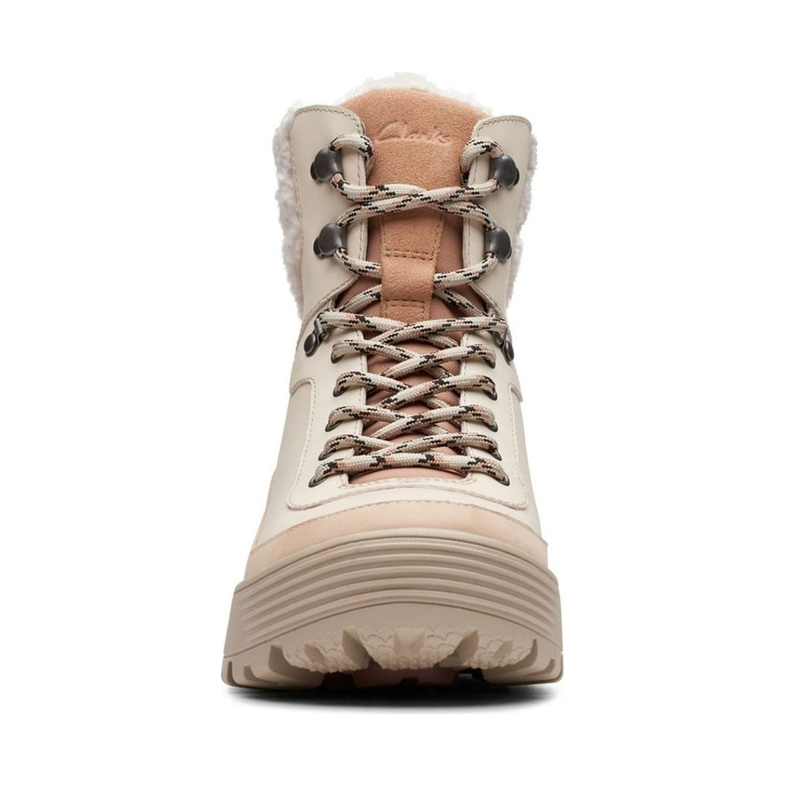 Clarks womens beige atlhiketop gtx booties | Vilbury London