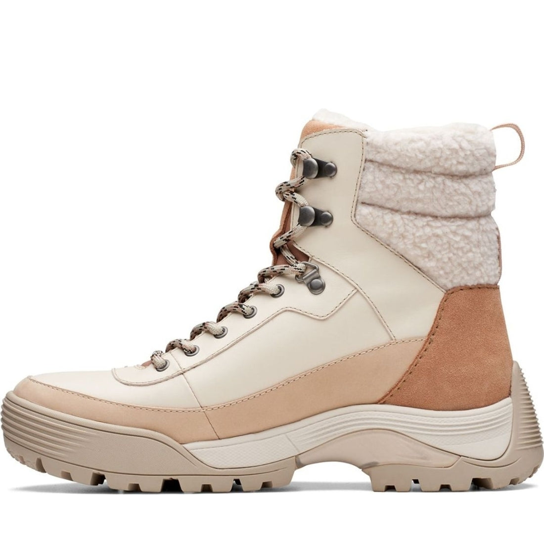 Clarks womens beige atlhiketop gtx booties | Vilbury London