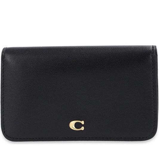 Coach womens b4, black slim card case | Vilbury London