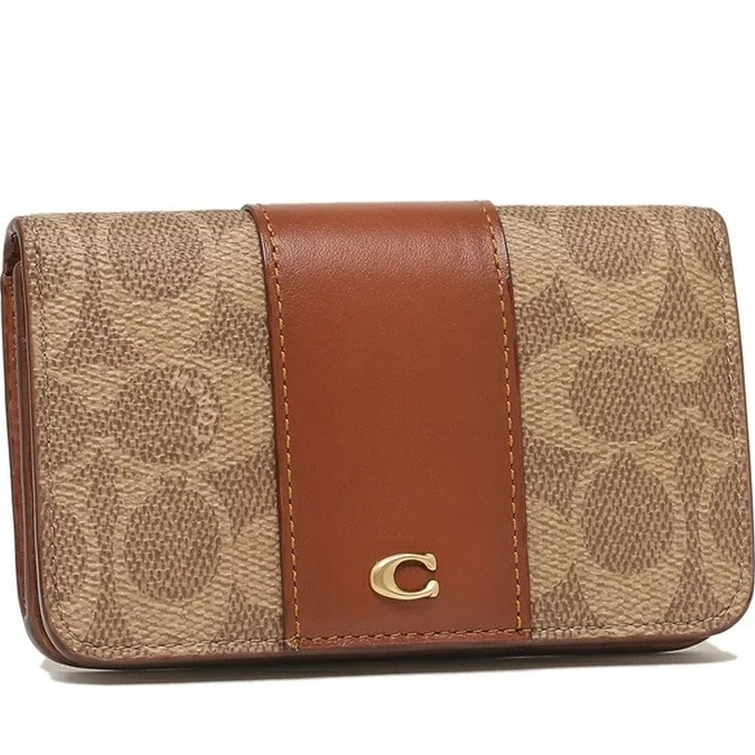 Coach womens b4, tan rust signature slim card case | Vilbury London