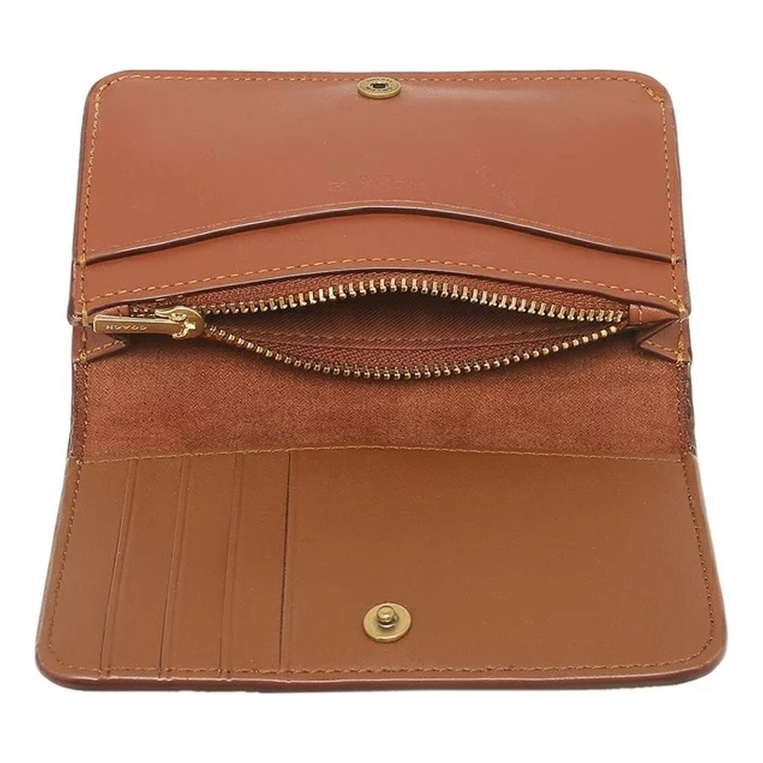 Coach womens b4, tan rust signature slim card case | Vilbury London