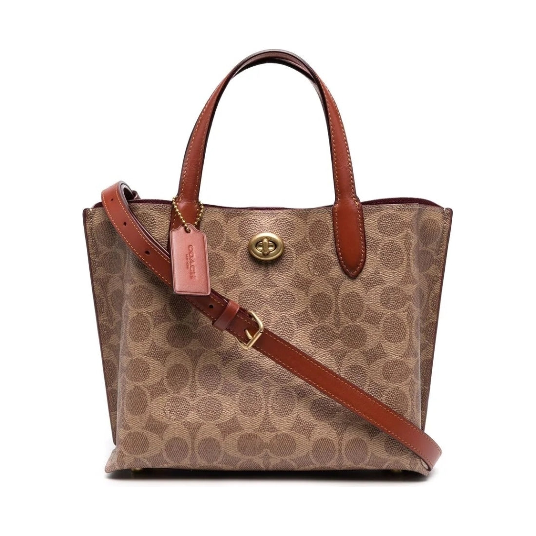 Coach womens b4, tan rust signature willow tote 24 | Vilbury London