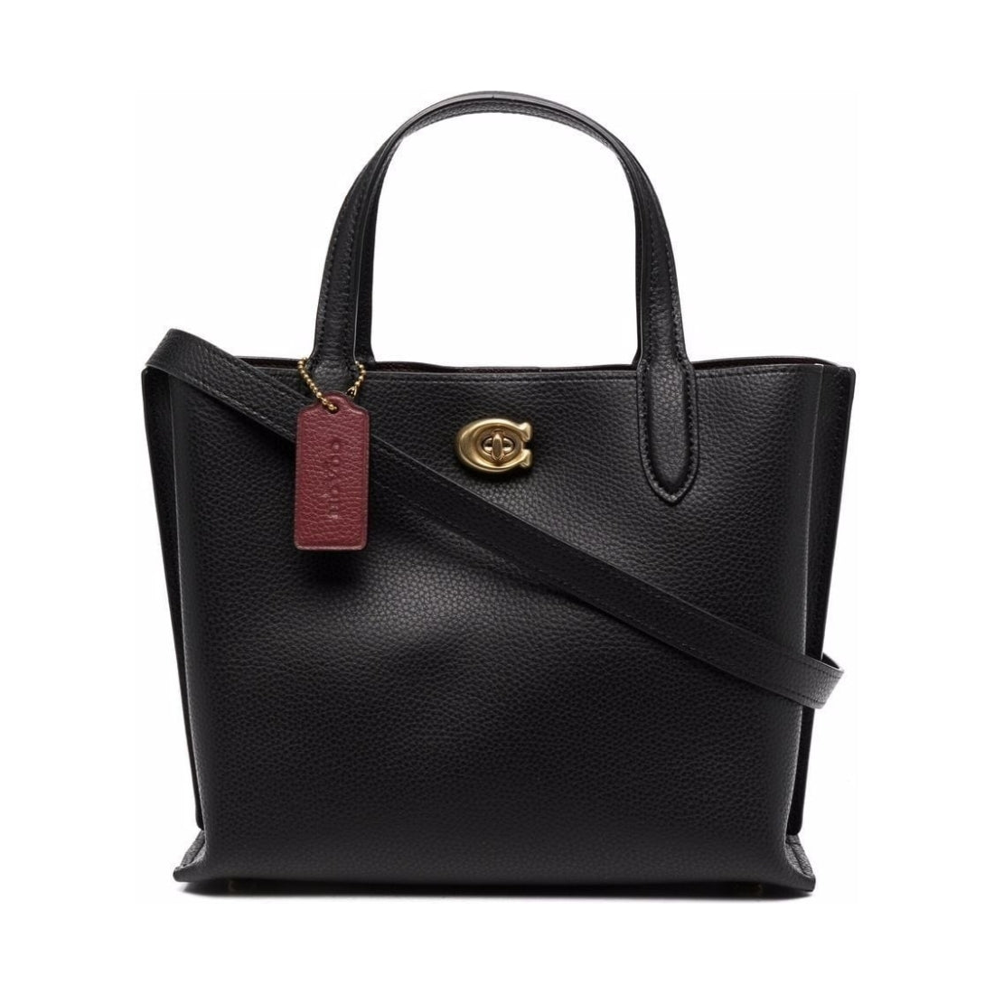 Coach womens b4, black leather willow tote | Vilbury London