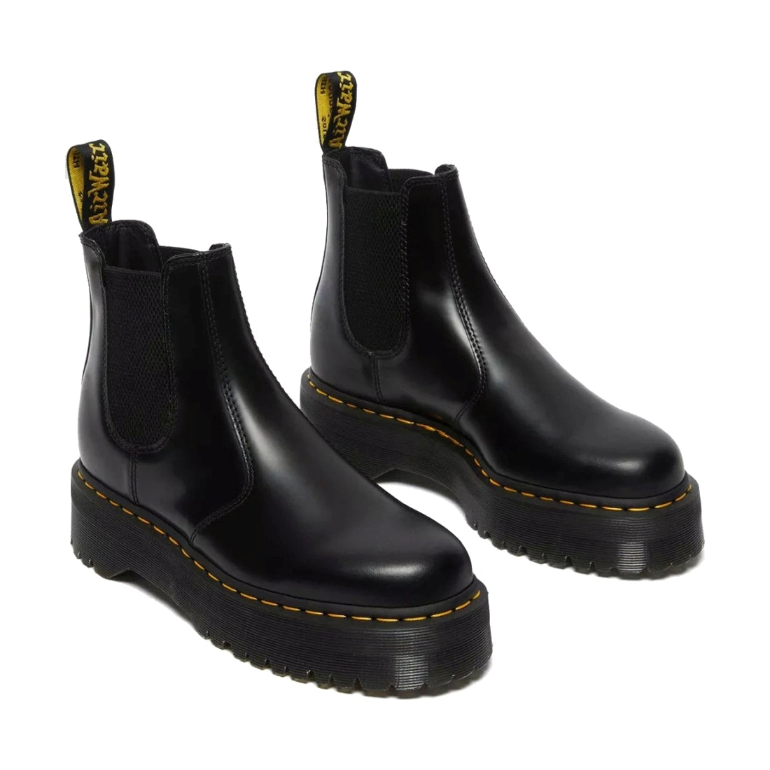 Dr. Martens unisex adults black 2976 quad smooth booties | Vilbury London