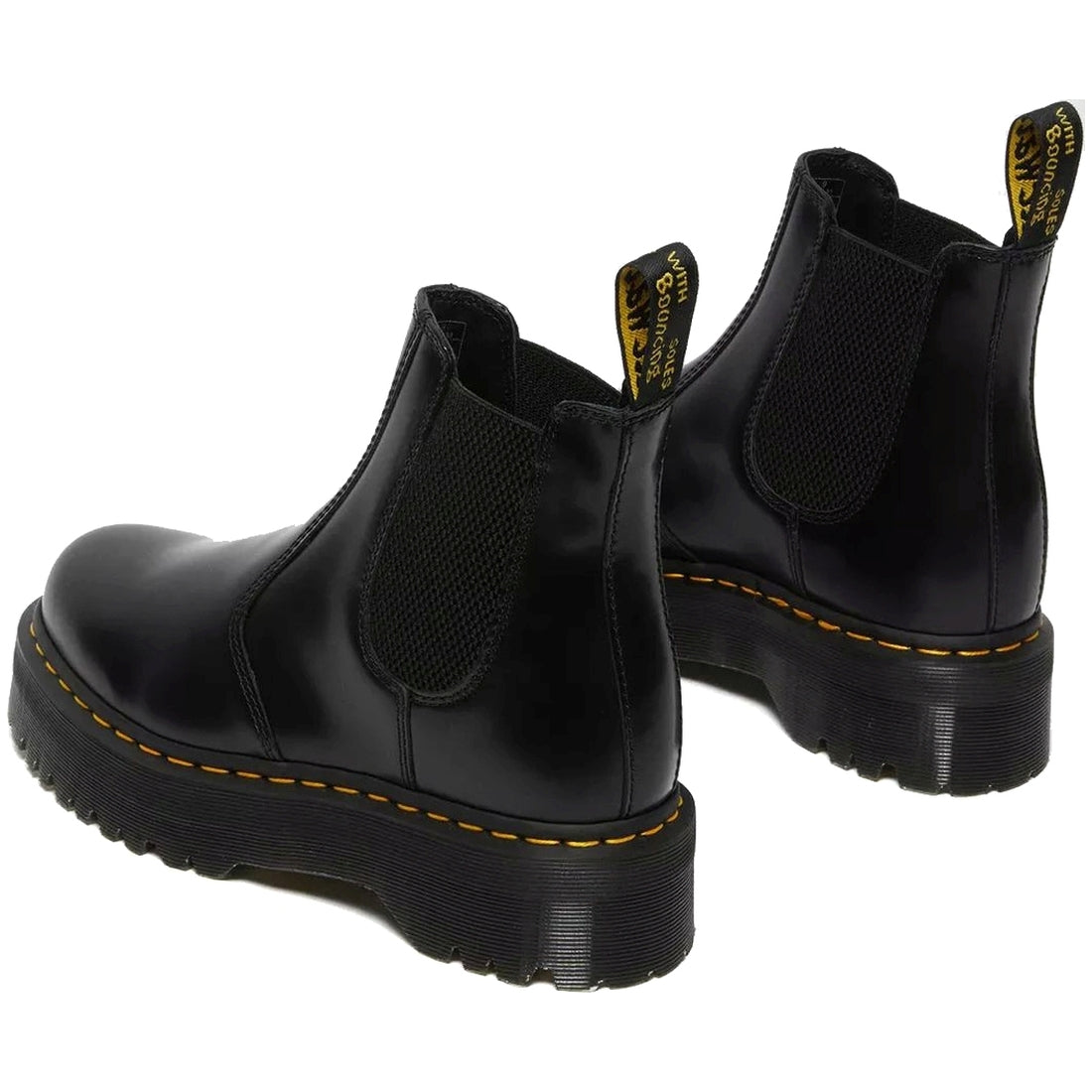 Dr. Martens unisex adults black 2976 quad smooth booties | Vilbury London