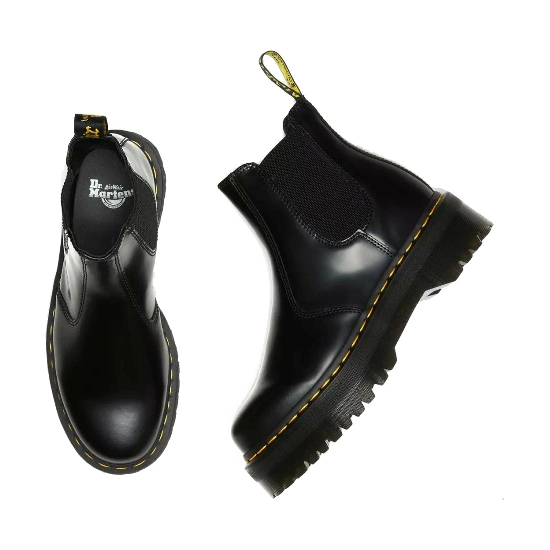 Dr. Martens unisex adults black 2976 quad smooth booties | Vilbury London