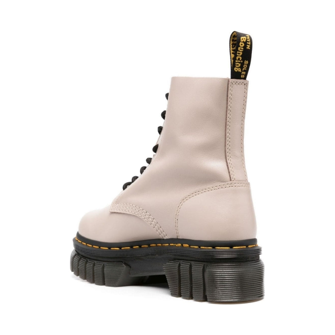 Dr. Martens womens vintage taupe audrick 8-eye lux booties | Vilbury London