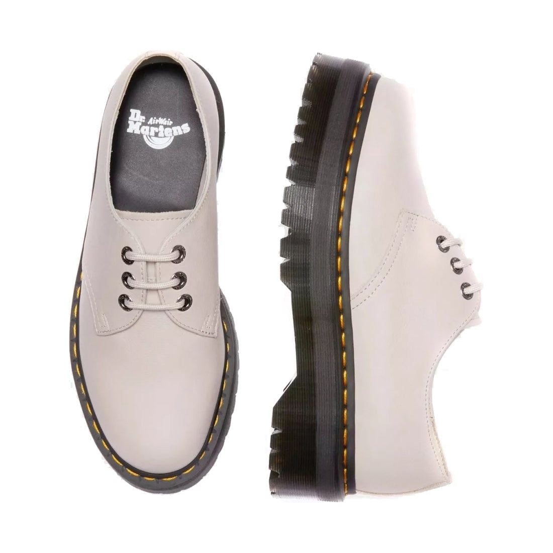 Dr. Martens womens vintage taupe 1461 quad ii formal | Vilbury London