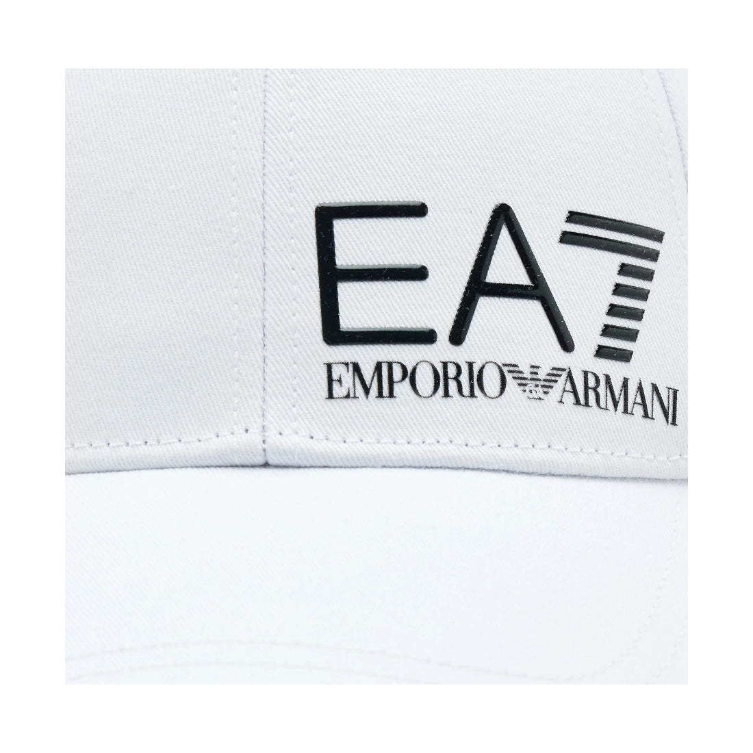 EA7 unisex adults white black casual baseball hat | Vilbury London