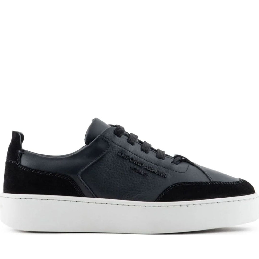 Emporio Armani womens nero casual closed sneaker | Vilbury London