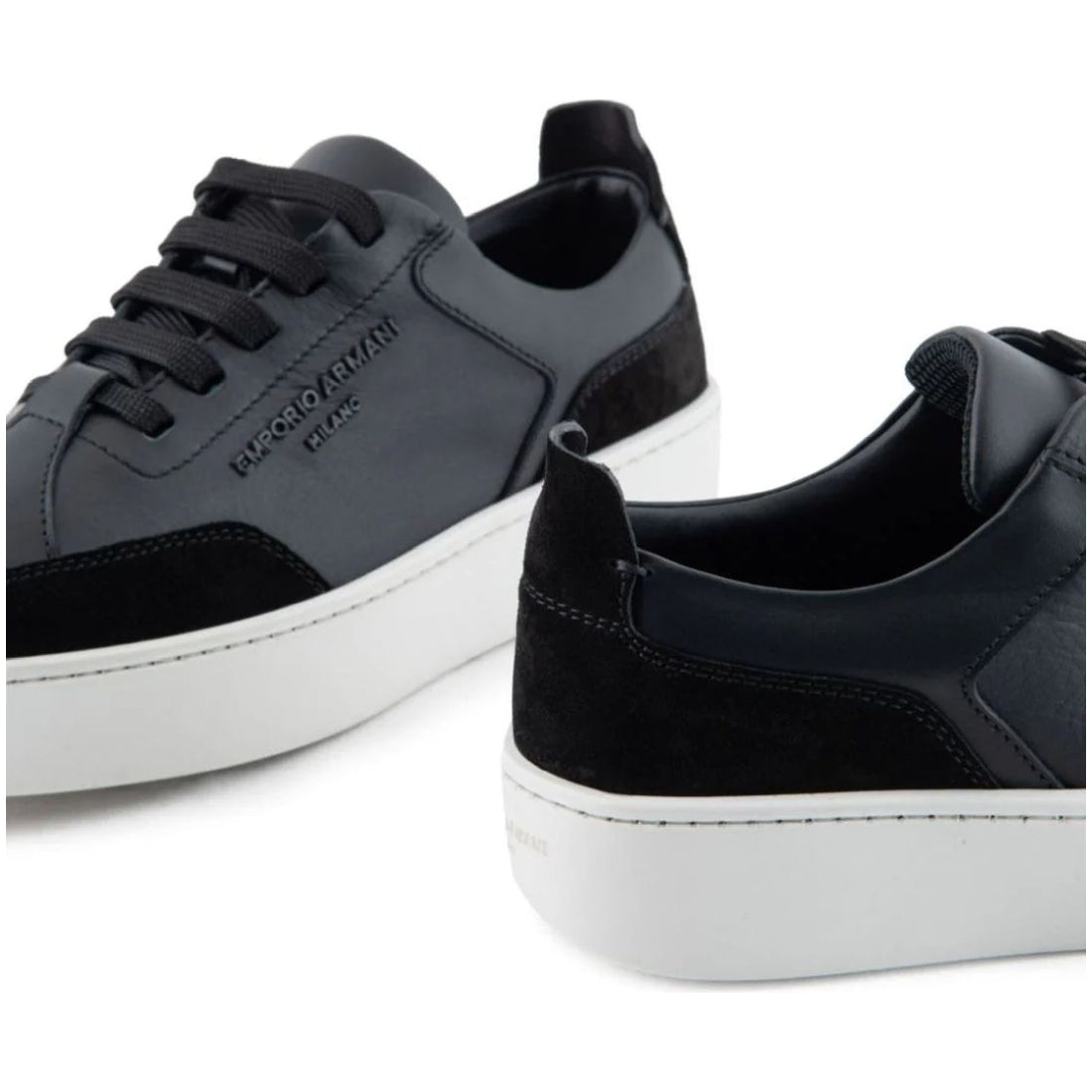 Emporio Armani womens nero casual closed sneaker | Vilbury London