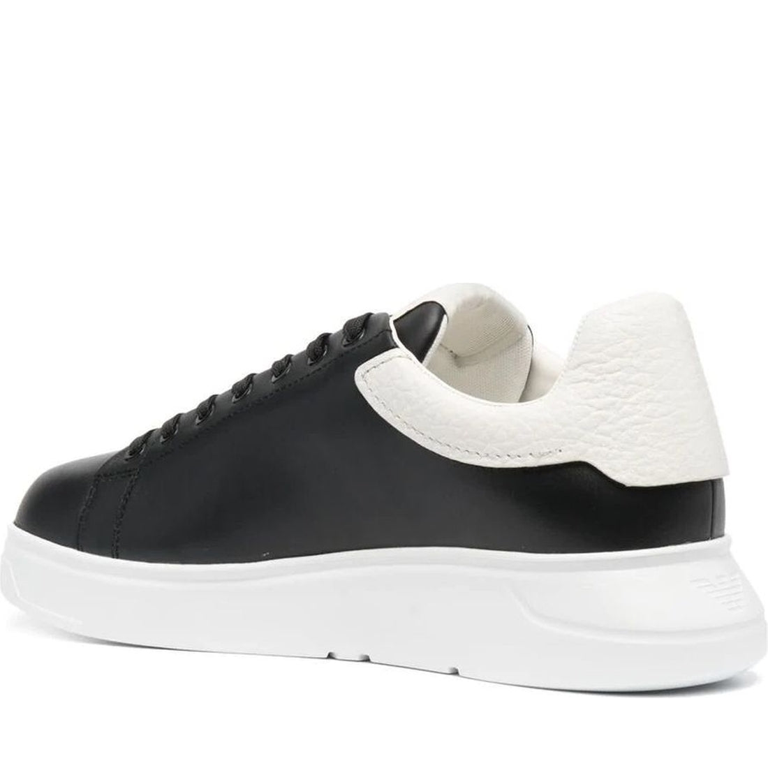 Emporio Armani mens black off white casual closed sneaker | Vilbury London