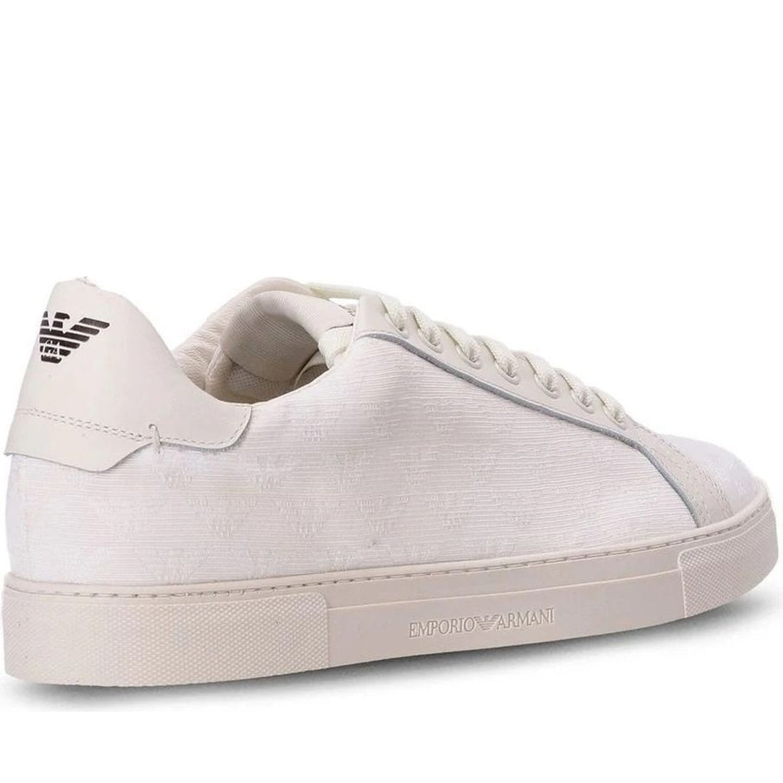 Emporio Armani mens off white casual closed sneaker | Vilbury London