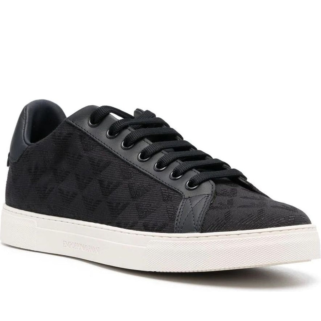 Emporio Armani mens navy casual closed sneaker | Vilbury London