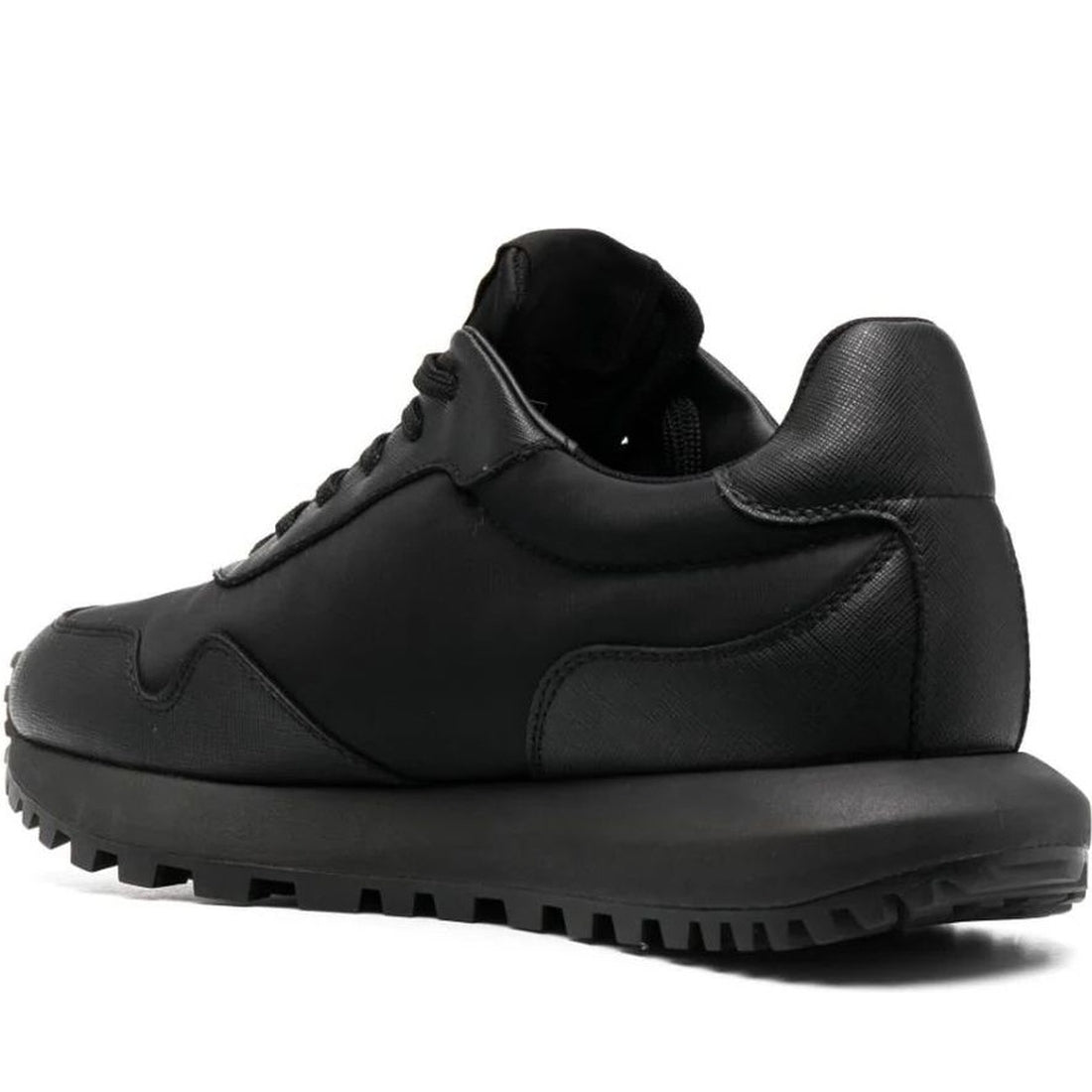 Emporio Armani mens black casual closed sneaker | Vilbury London