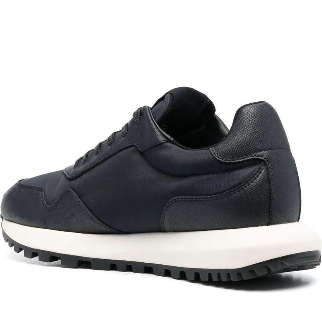 Emporio Armani mens navy casual closed sneaker | Vilbury London