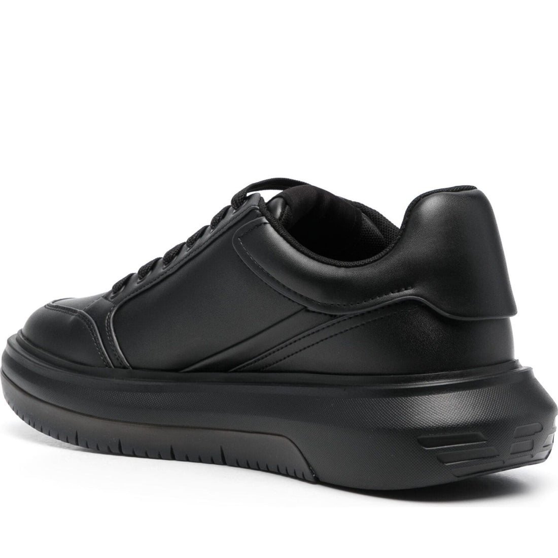 Emporio Armani mens black casual closed sneaker | Vilbury London