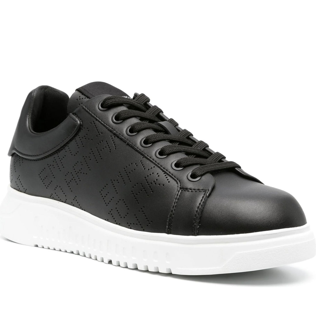 Emporio Armani mens black casual closed sneaker | Vilbury London