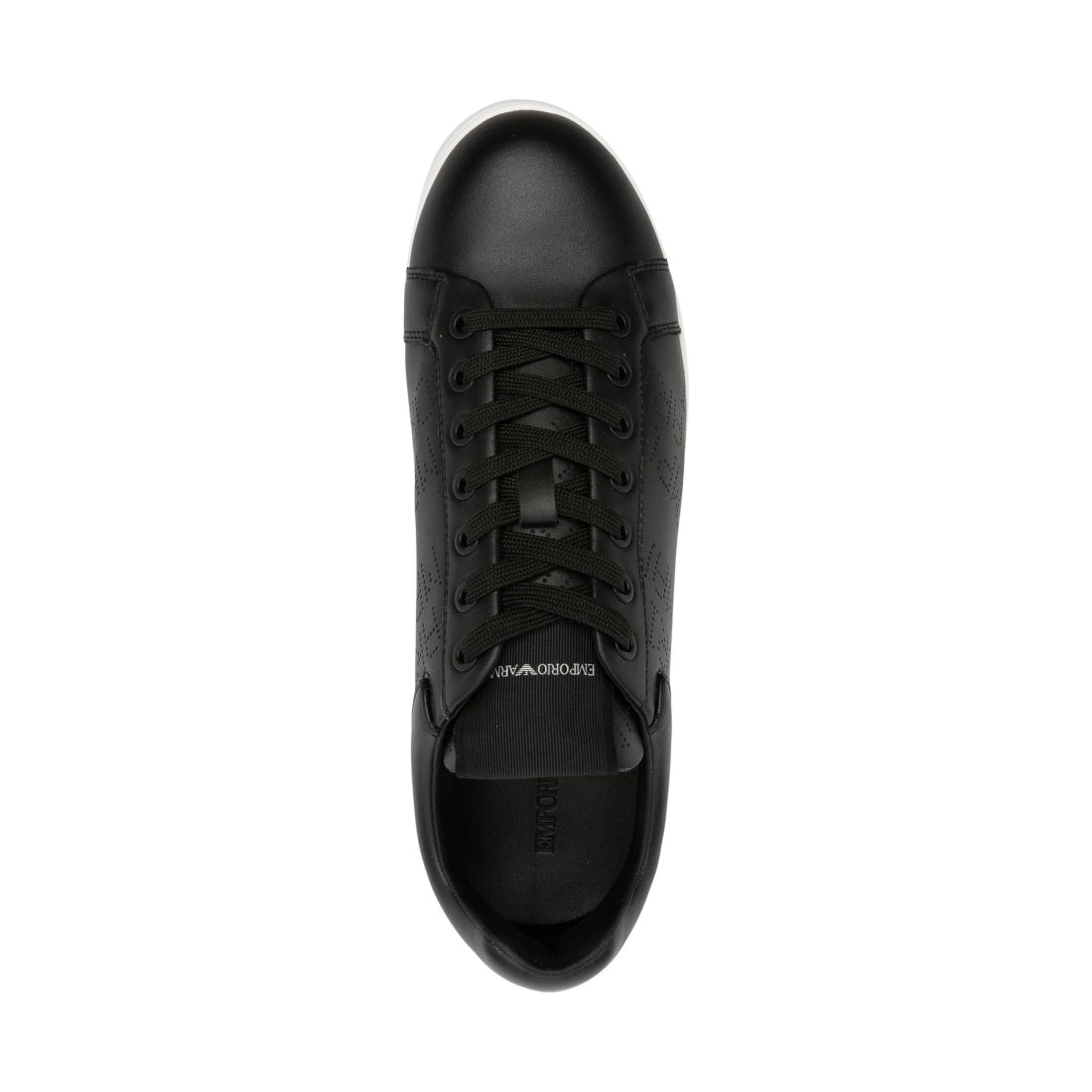 Emporio Armani mens black casual closed sneaker | Vilbury London