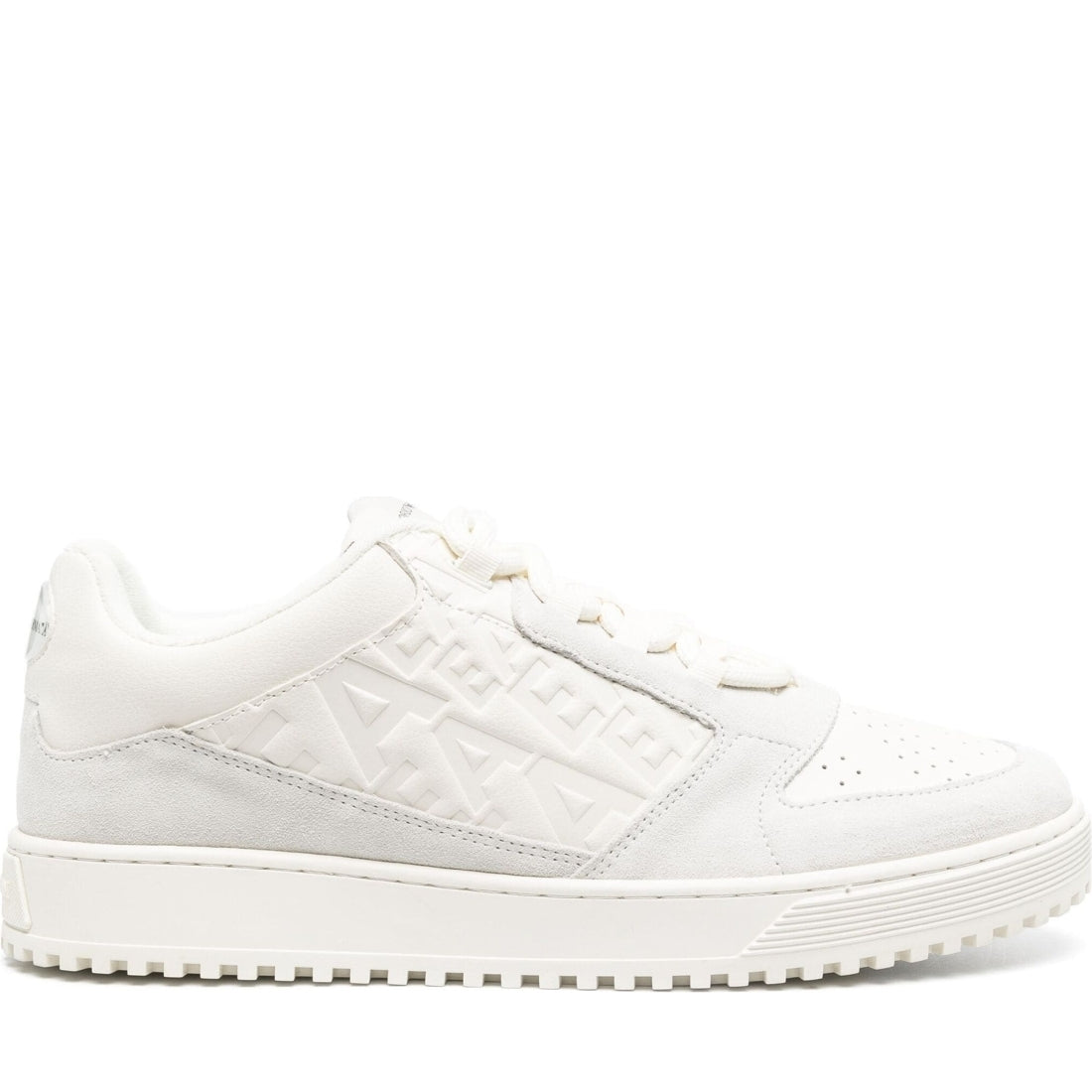 Emporio Armani mens off white casual closed sneaker | Vilbury London