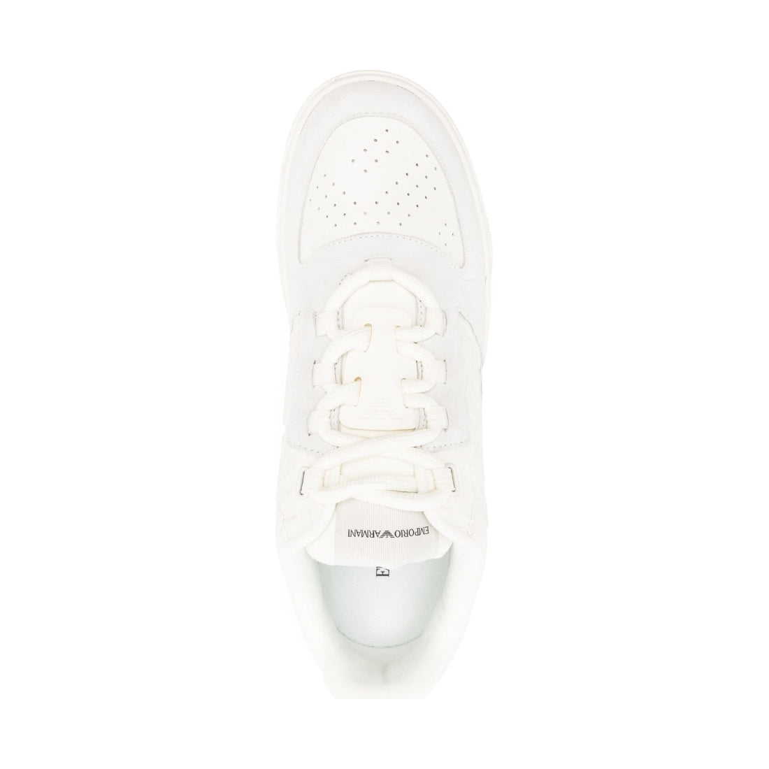 Emporio Armani mens off white casual closed sneaker | Vilbury London