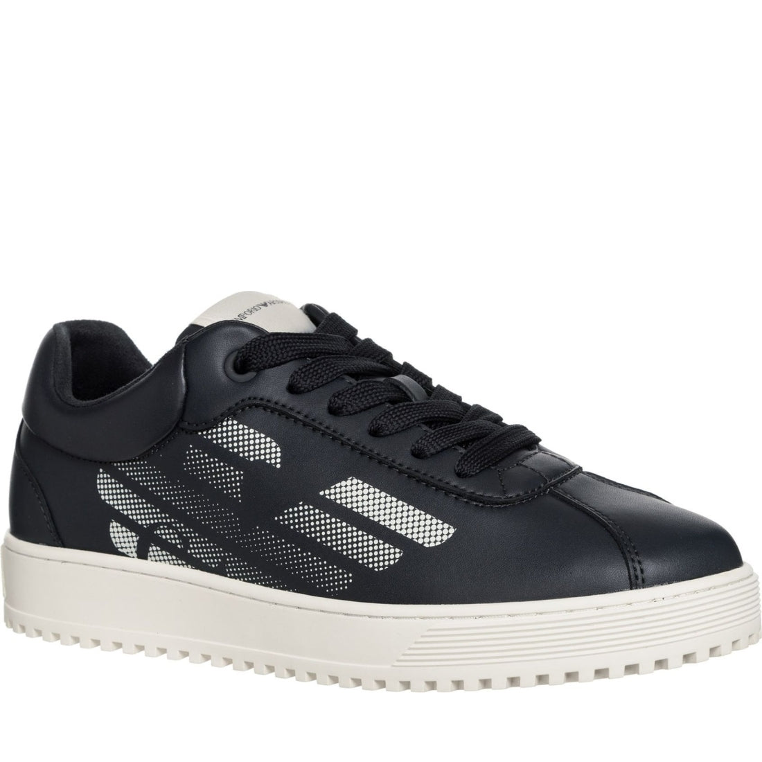 Emporio Armani mens navy casual closed sneaker | Vilbury London