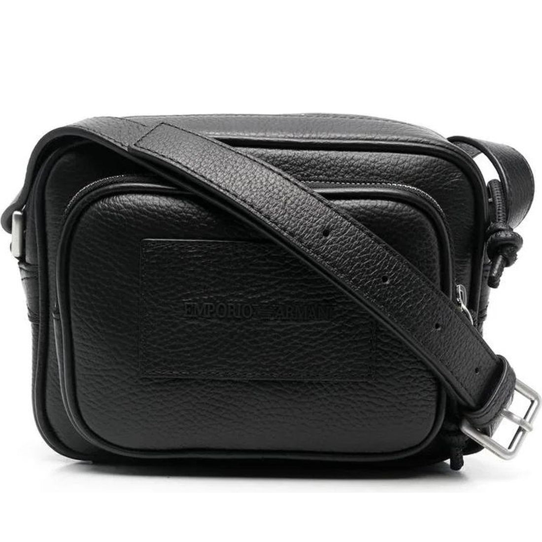 Emporio Armani mens nero casual messenger bag | Vilbury London