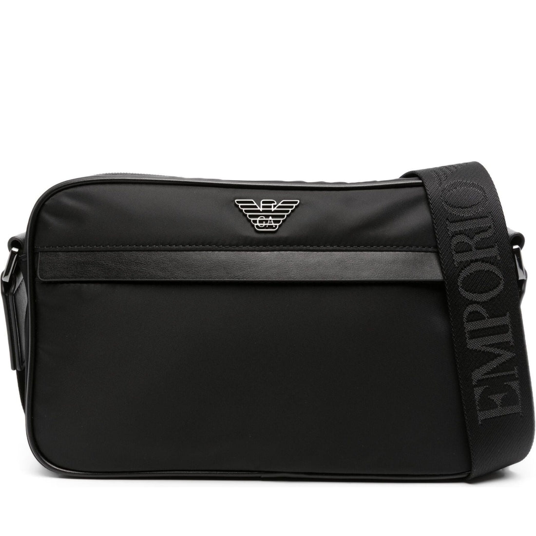 Emporio Armani mens nero casual shoulder bag | Vilbury London