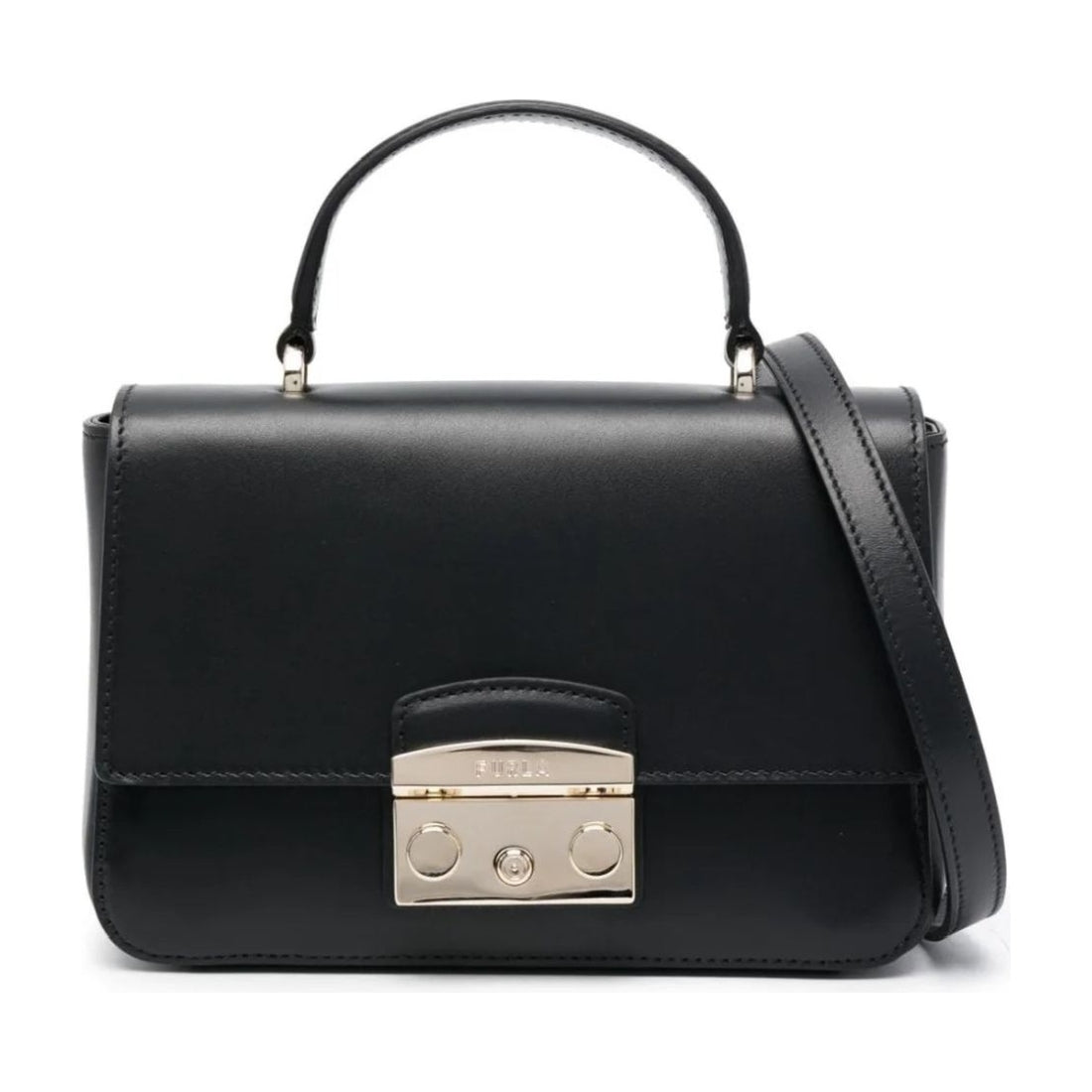 FURLA womens nero metropolis mini top handle | Vilbury London