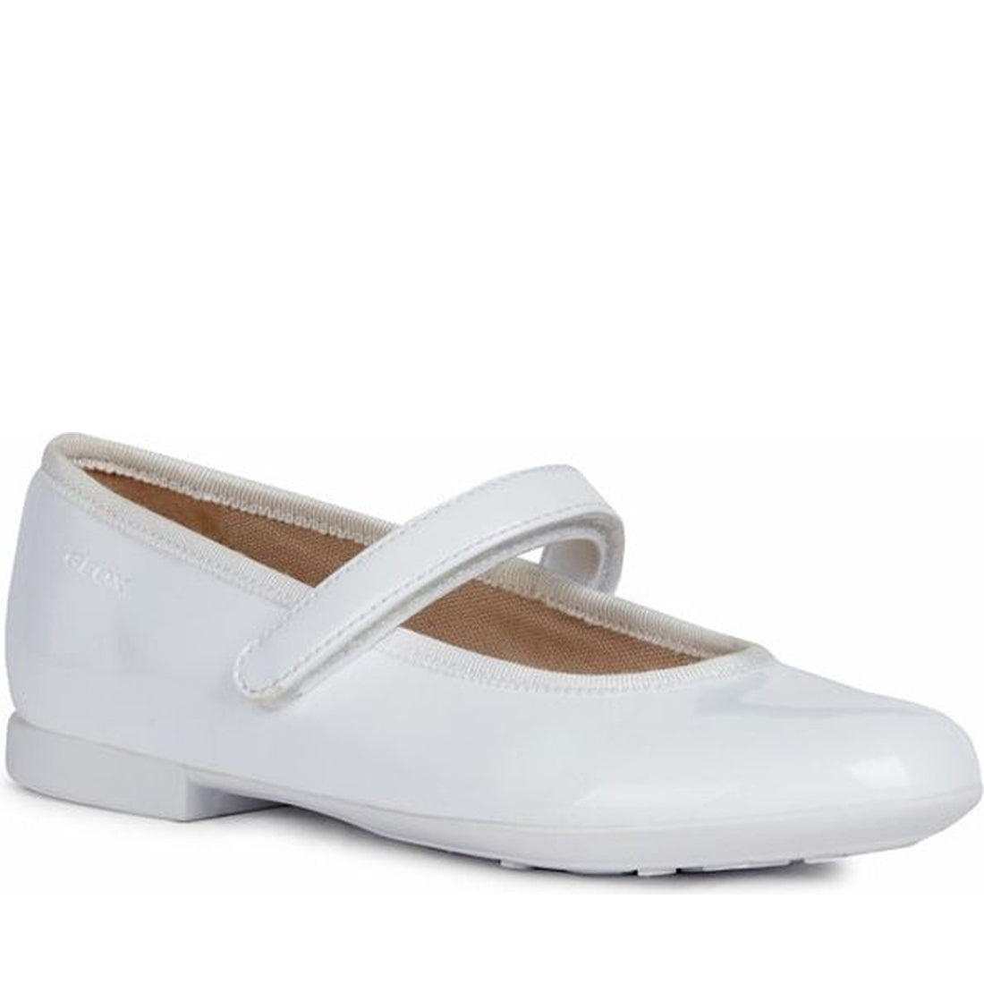 Geox girls white plie ballerinas | Vilbury London